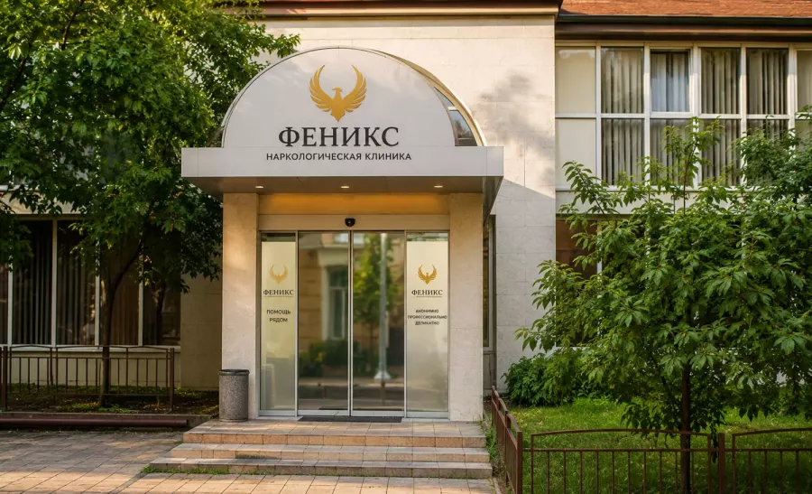 Вход в наркологическую клинику «Феникс» в Мытищах